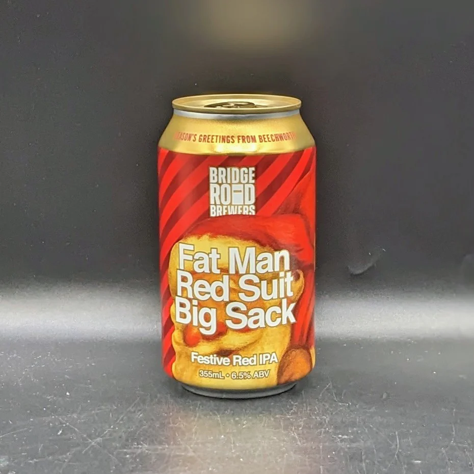 Bridge Road Brewers Fat Man, Red Suit, Big Sack. Festive Red IPA
