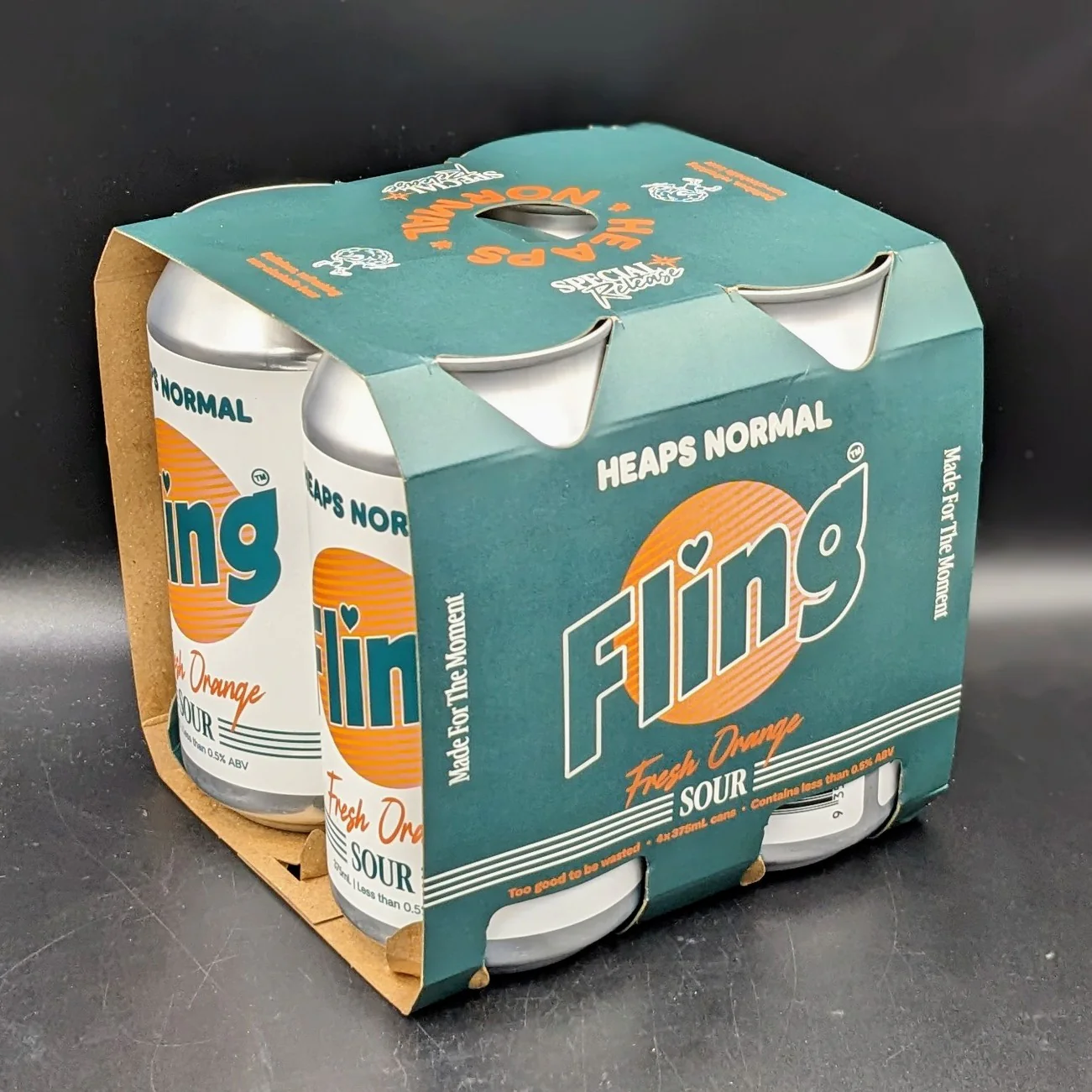 Heaps Normal Fling Fresh Orange Sour 375ml - Image 2